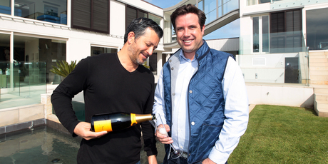 Ali Yildiz and Seeby Woodhouse at his Castor Bay home. Photo / Doug Sherring