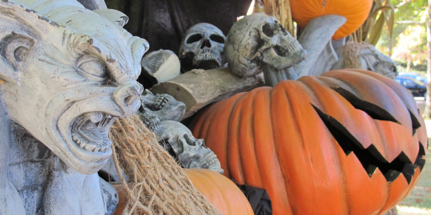 A Halloween display greets visitors to Philipsburg Manor in Sleepy Hollow, New York. Photo / AP
