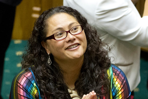 Louisa Wall jubilant after the Marriage Amendment Bill was passed. Photo Mark Mitchell
