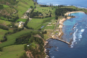 Aerial view of Kingston, Norfolk Island.