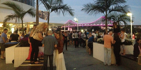 The Brisbane Festival sees thousands flock to the Southbank area to watch a light show and fireworks display over the river. Photo / Ellie Mitchell
