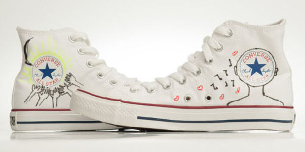 Kimbra's Custom Converse Sneakers. Photo / Ebay