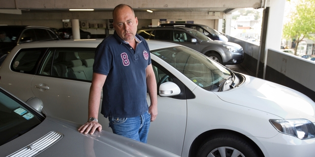 Jonathan Macdonald kicked the clamp off his car. Photo / Greg Bowker