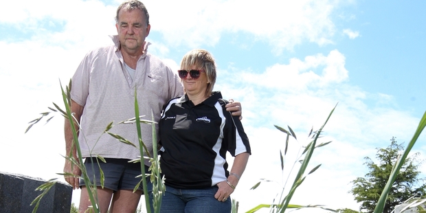 Graeme and Irene Downey say the lawns at the Hastings Cemetery are currently the worst they have ever seen them. Photo / Duncan Brown