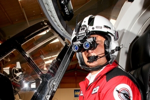 Lowe Corporation Rescue Helicopter chief pilot Charlie Beetham with the night-vision goggles he used during his toughest rescue mission. Photo/Glenn Taylor