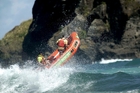 Piha Rescue: Why setting foot in the water is a bad idea. Piha Rescue: Why setting foot in the water is a bad idea.