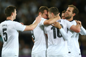New Zealand All Whites celebrate a goal during the FIFA World Cup Qualifier match between the New Zealand All Whites and New Caledonia. File photo / Getty Images