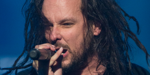 Jonathan Davis from Korn, one of the headlining acts for new Auckland metal festival Westfest. Photo / AP