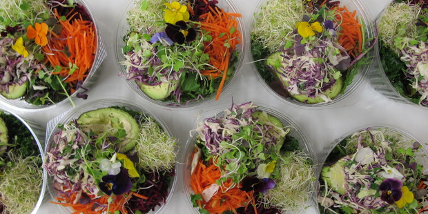 A delicious salad for dinner.