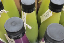 Juices all packed up ready for delivery.