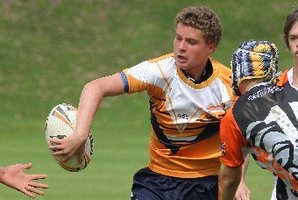 Luke Cairns-Nelson in action for the Otumoetai Eels Under-15 team.