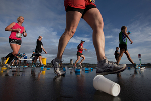 Competitors, during the Auckland Half and Full Marathon, Auckland, on Sunday morning. 03 November 2013 New Zealand Herald photograph by Brett Phibbs.