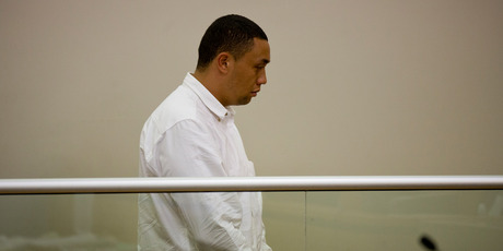 Grenville David McFarland appears in court yesterday over the attack on Tarun Asthana. Photo / Dean Purcell