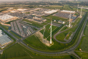 BMW's i3 plant is powered by wind turbines.