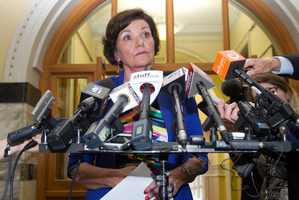 Police Minister Anne Tolley during a press conference over the Roast Busters scandal at Parliament in Wellington. Photo / Mark Mitchell