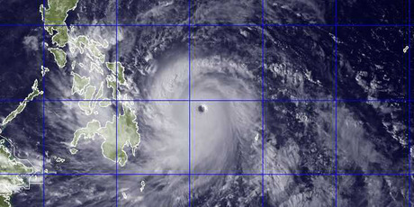 This image provided by the U.S. Naval Research Lab shows Typhoon Haiyan.