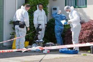 INVESTIGATING: Police working at the scene of Thursday's sexual assault. PHOTO/GLENN TAYLOR HBT134251-2