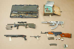 The weapons cache seized bythe Organised & Financial Crime Agency New Zealand.