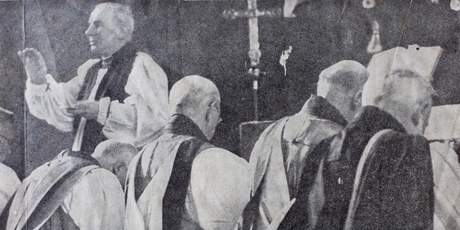 Alan Sayers' secret photo of the 1940 ordainment of the bishop of Auckland.