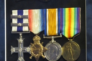 Alfred Youdale's medals. The rare Military Cross with Two Bars is on the left.