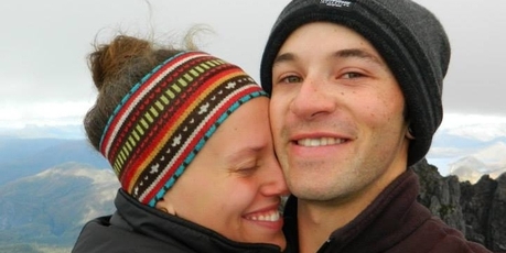 Rutger Hale (pictured with partner Danielle Oylear) died when an object smashed through his window.