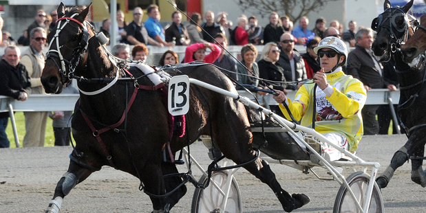 Christen Me is the punters' choice to win the New Zealand Trotting Cup at Addington today.Picture / Race Images