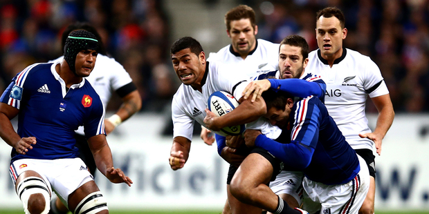 Charles Piutau of the All Blacks is tackled during the international test match between France and the New Zealand All Blacks. Photo / Getty Images.