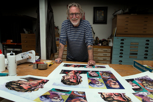 Dick Frizzell has brought five of New Zealand's trail-blazers to colourful new life to mark the Herald's 150th birthday. Photo / Brett Phibbs