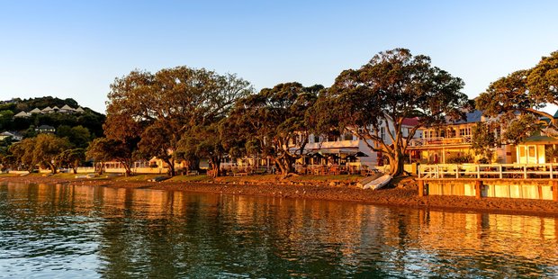Russell's Duke of Marlborough hotel, centre, is a perfect spot to enjoy the sunset.