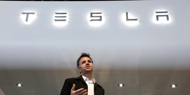 In this Tuesday, Jan. 15, 2013, file photo, Franz von Holzhausen, Chief Designer, Tesla Motors speaks at media previews for the North American International Auto Show in Detroit. Photo / AP