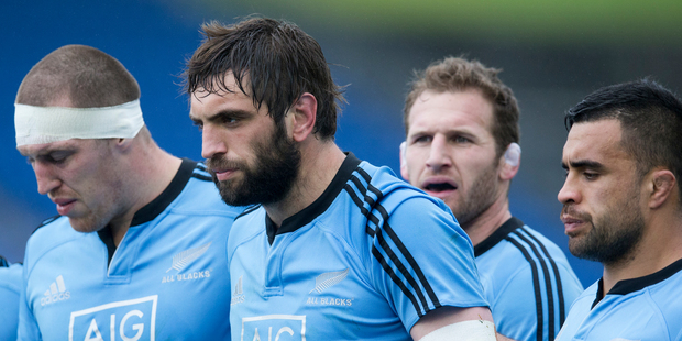 All Blacks Brodie Retallick, Sam Whitelock, Captain Kieran Read and Liam Messam. Photo / Getty Images