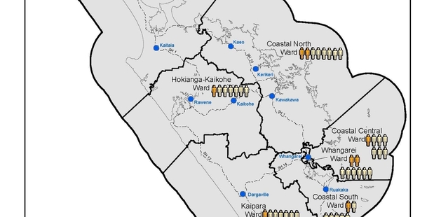 Detail of the LGC map showing the new council structure.