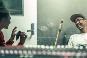 Wellington singer Estere and rapper Oddisee at work in Auckland's Red Bull Studio. Photo / Scott Sinton