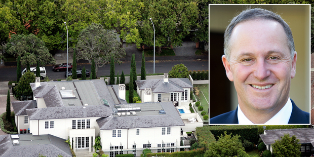 Prime Minister John Key and his family mansion in St Stephen's Ave, Parnell. Photo / Doug Sherring