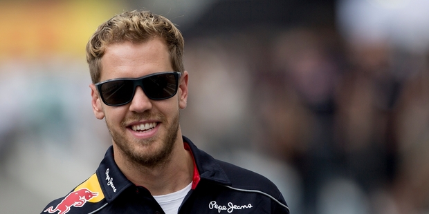 German world champion Sebastian Vettel is all smiles ahead of the Brazilian Grand Prix. Picture / AP