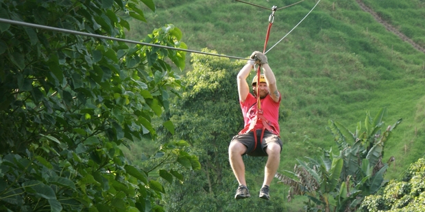 Zip-lining was among the many adventure attractions in Colombia. Photo / Christopher Adams