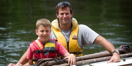 Greg Mitchell and his son Jett Lovegrove-Edlington, 10, took the woman to a boat ramp. Photo / Christine Cornege