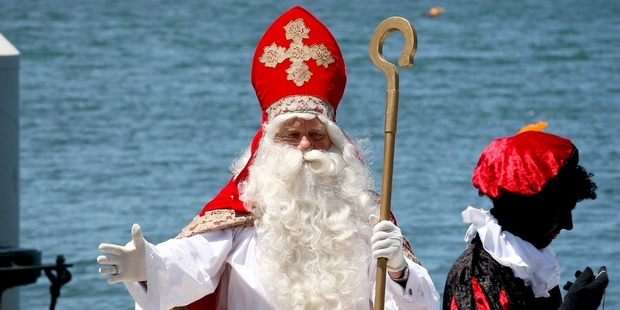Saint Nicholas arrives at the 2008 Sinterklaas Festival in Tauranga.