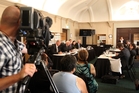 RUATANIWHA IN FOCUS: Members of the board of inquiry, media and the public in attendance at the Ruataniwha hearing at the Hawke's Bay Opera House in Hastings. RUATANIWHA IN FOCUS: Members of the board of inquiry, media and the public in attendance at the Ruataniwha hearing at the Hawke's Bay Opera House in Hastings.