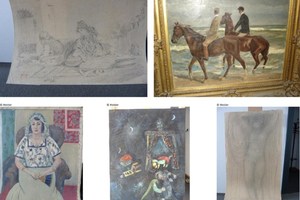 A combination of paintings found in Cornelius Gurlitt's Munich flat - and he's promising he won't give them up without a fight. Photo / AFP
