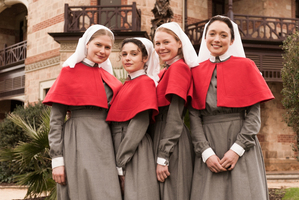 The ANZAC Girls cast includes Laura Brent, Georgia Flood, Anna McGahan and Antonia Prebble as Hilda Steele.