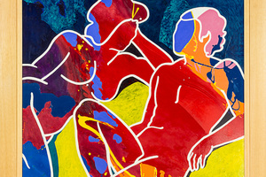 Pat Hanly: Golden Age (1973); enamel and oil on board.