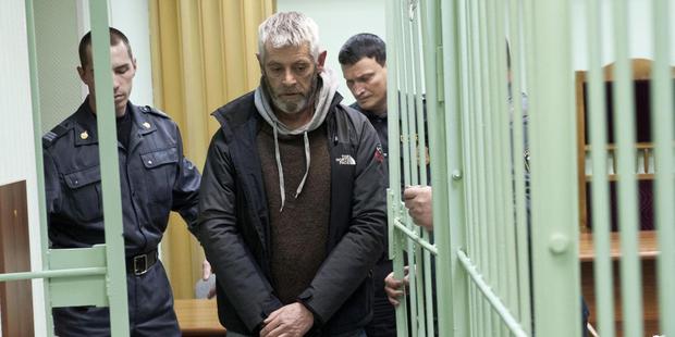Activist David Haussmann, from New Zealand, arrives for his bail hearing, at a court in Murmansk, Russia. Photo / AP
