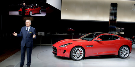 Jaguar's Director of Design, Ian Callum. introduces the company's F-Type Coupe at the Los Angeles Auto Show. Photo / AP