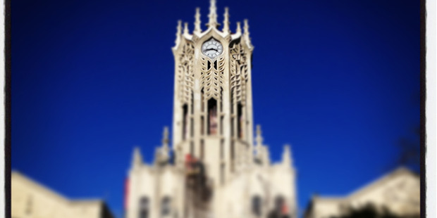 The famous clock tower of Auckland University. Auckland has made the top ten best cities to be a student in. Photo / Chris Gorman