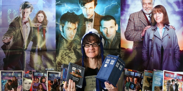BIG FAN: Karolyn Timarkos, an avid Doctor Who fan, plans to watch the 50th-anniversary episode three times tomorrow - once in 3D and twice on TV.PHOTO JOEL FORD 211113JF21BOP