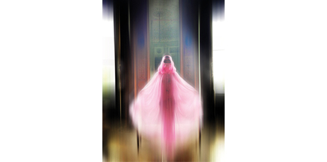 Burka - Undercover by Jun Takahashi, S/S 2003. Shocking pink sheer burka. Worn to Christian Dior, Haute Couture S/S 2003, Paris, January 2003. Model / Alexia Wight. Photo/ Nick Knight.