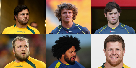 From top left: Adam Ashley Cooper, Nick Cummins, Liam Gill, Benn Robinson, Tatafu Polota-Nau and Paddy Ryan.