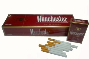 Manchester brand cigarettes are illegally smuggled into Australia, carry no health warnings and sell for as little as A$6.