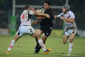 Alex Glenn and the Kiwis beat France 48-0 at the World Cup. Photo / Getty Images